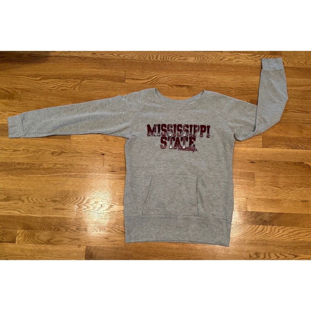 Boxercraft Mississippi State Bulldogs‎ Sweatshirt Women XL Gray Plaid Applique